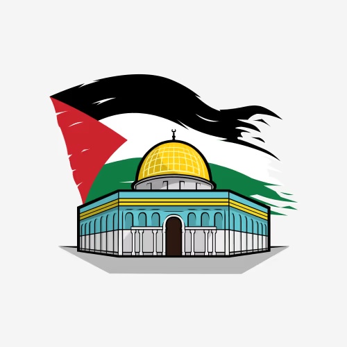Palestine flag and Al-Aqsa Mosque